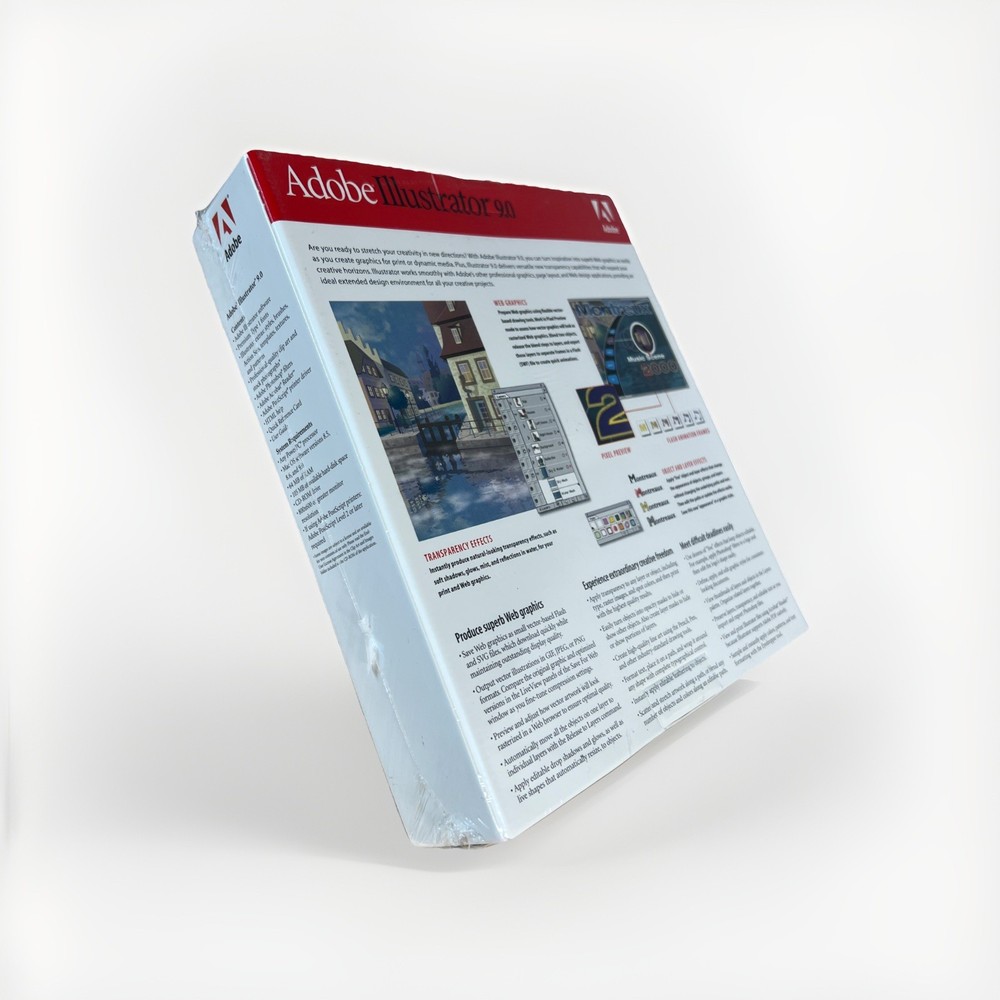 Adobe Illustrator 9.0 Upgrade Big Box Macintosh Mac with User Guide SEALED