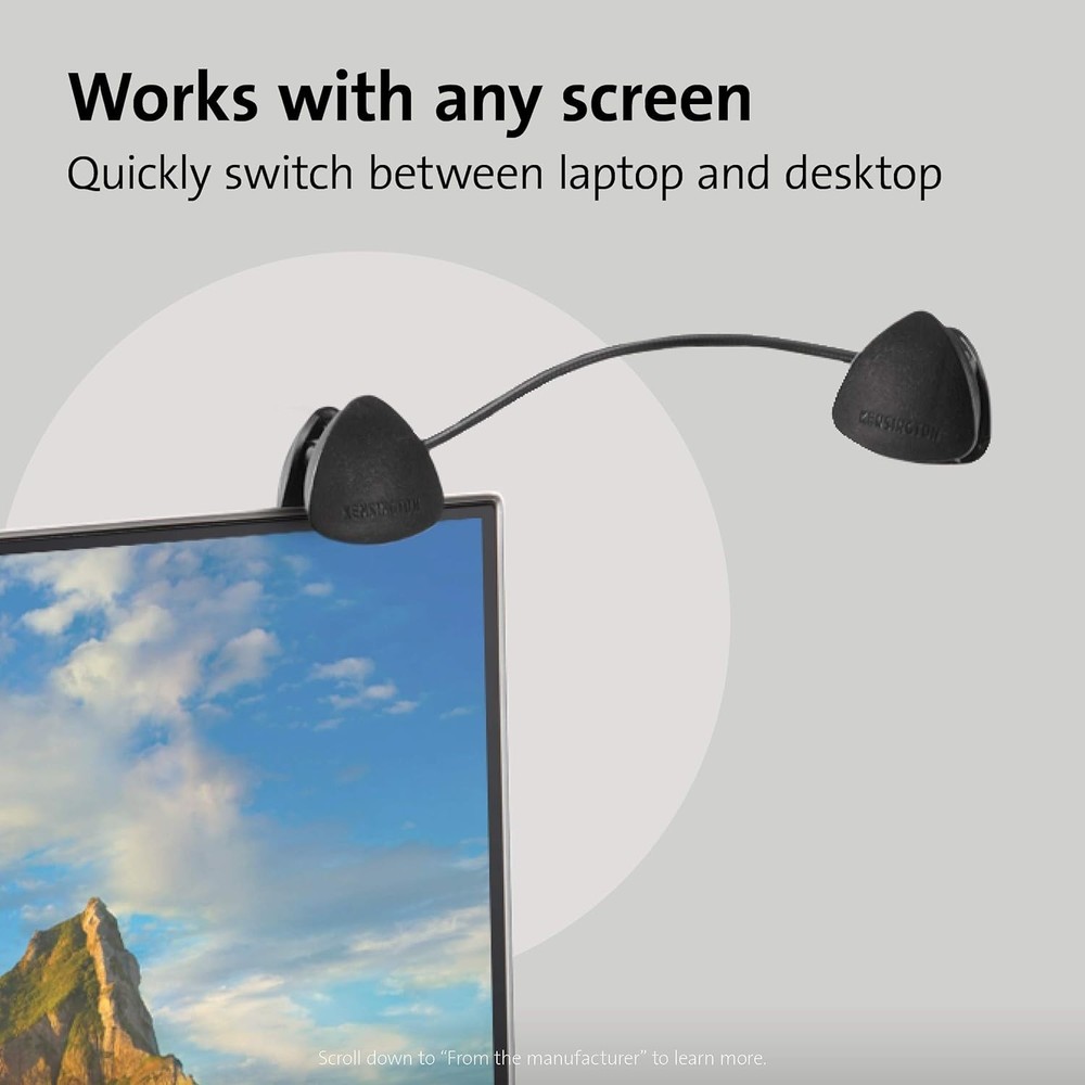 Document Holder with Flexible Clip for Laptops & Monitors - Black 9.75"