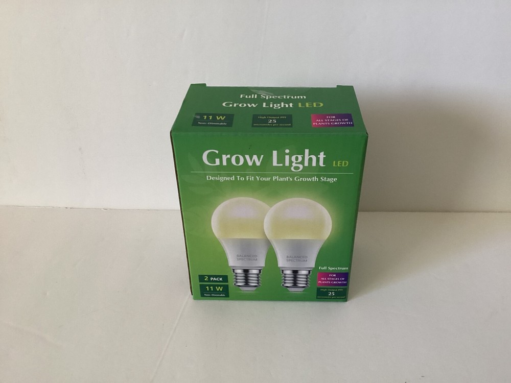 LED GROW LIGHT BULBS 11 WATT 2 PACK