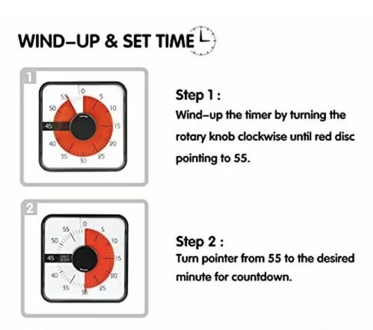 60-Minute Visual Timer | Twenty5 SEVEN disappearing red disk shows time left