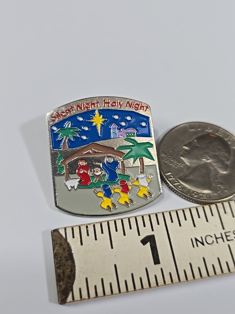 Silent Night Holy Night Nativity Lapel Pin
