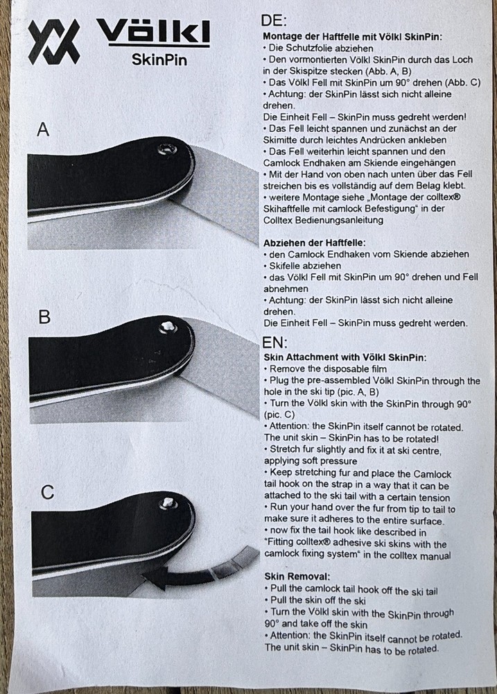 Ski Climbing Skins-Colltex/Volkl Skins