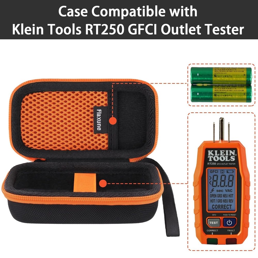 Protective Carrying Case for Klein Tools GFCI Receptacle Tester 120V Electric...