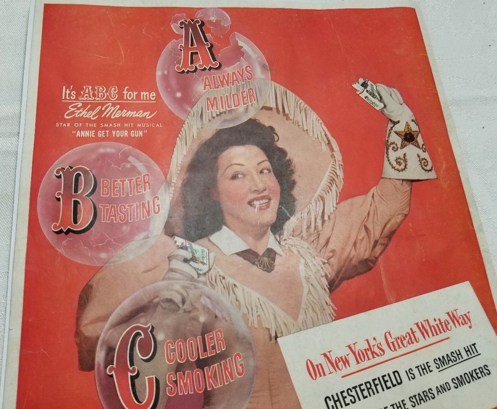 1947 CHESTERFIELD Cigarettes Full Page Advertisement
