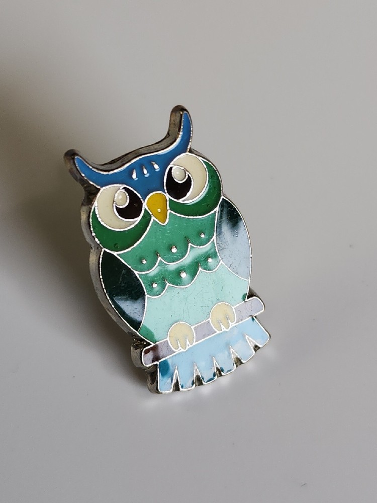 Cartoon Owl Bird Blue & Green