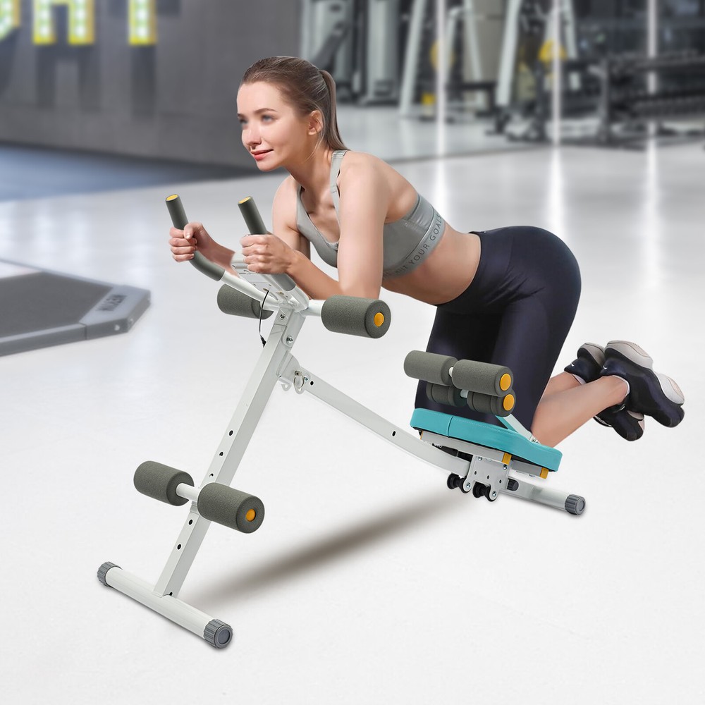 Ab Exercise Bench Abdominal Workout Machine Foldable Sit Up Bench W/ LCD Display