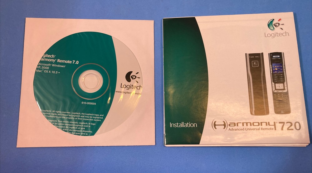 Logitech Harmony 720 Universal Remote Installation/software CD And Manual