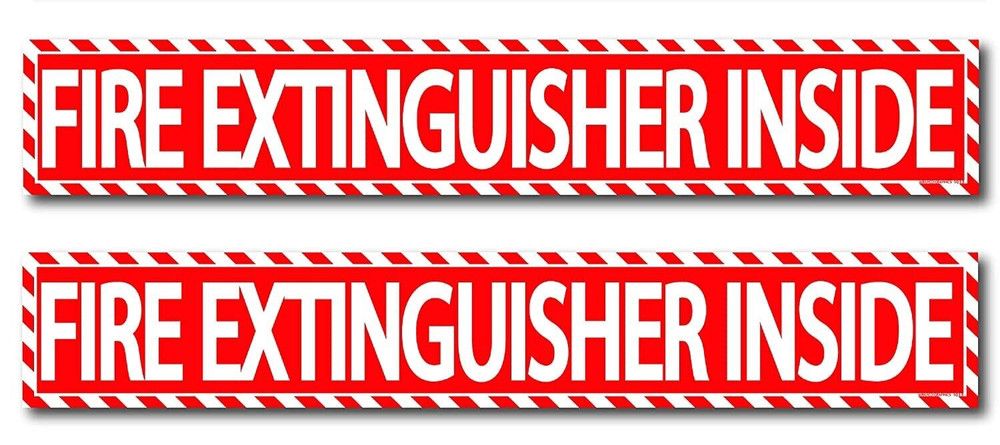 🔥🧯(2-pack) NEW 1.5x9 Vinyl Fire Extinguisher Inside Sign self adhesive🔥🧯