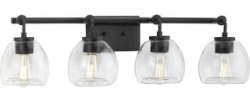 Progress Lighting Caisson 4-Lt Graphite/Clear Industrial Vanity - P300348-143