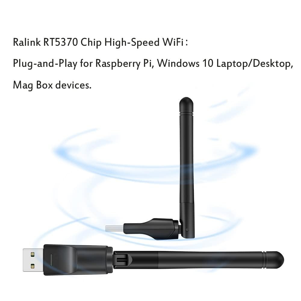 150Mbps USB WiFi Adapter for Raspberry Pi/Pi 2 3 4 Zero, RT5370 Chip Wireless...