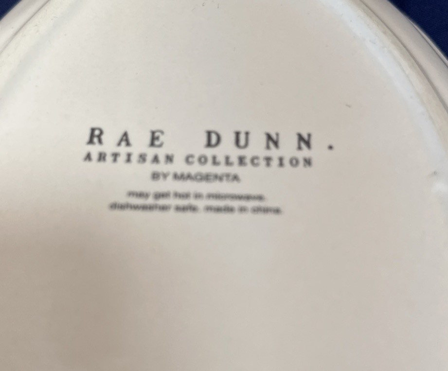 Rae Dunn Easter Hip Hop Easter Bunny Split Dish & Small Platter Magenta