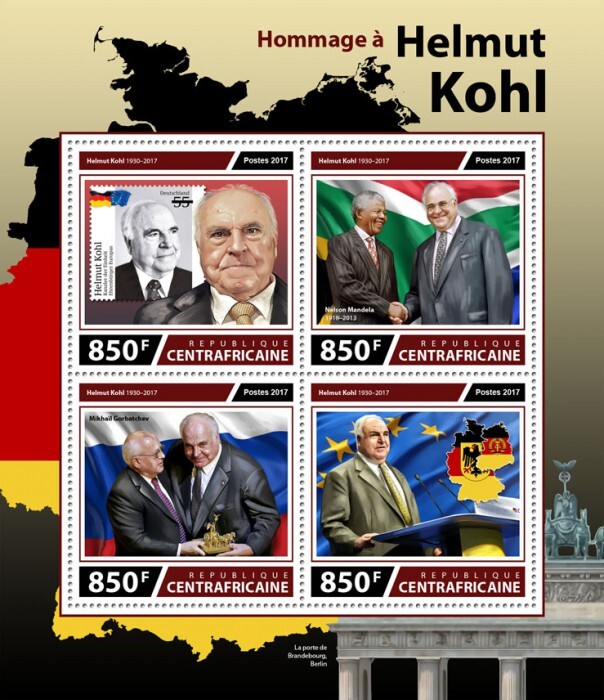 2017 Centrafrique - Helmut Kohl  |Y&T: 5205-5208  |  Michel Code: 7310-7313