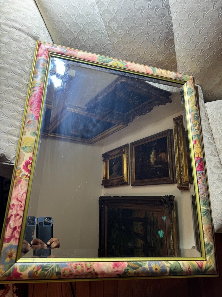 Rectangular Wood Framed Painted Wall Mirror-23.5" Wide x 27.5" Tall x 1.0 " Deep
