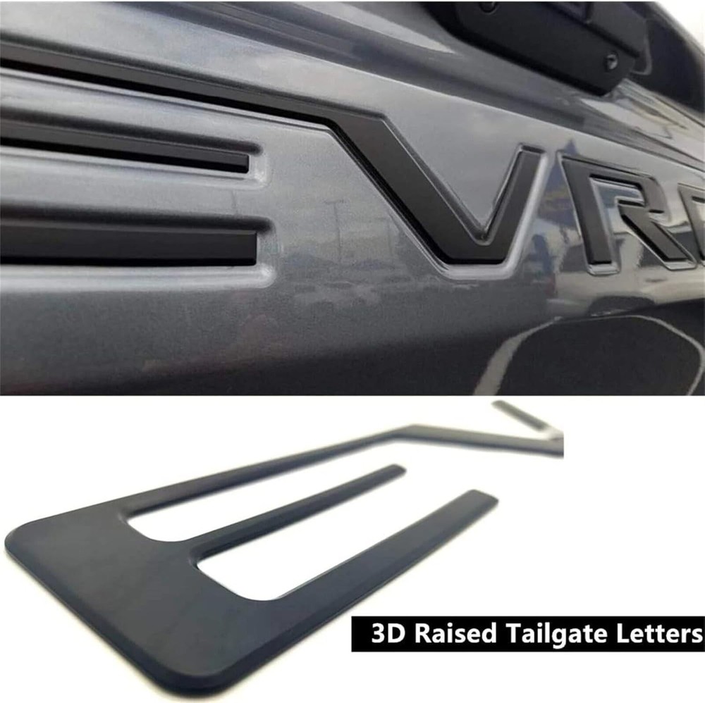 Matte Black 3D Raised Tailgate Letter Inserts for Silverado 2019-2025