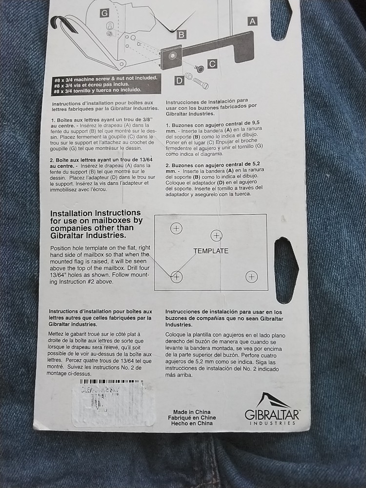 Flag Kit Red Gibraltar Mailboxes Replacement Mailbox Rust Proof Sealed New