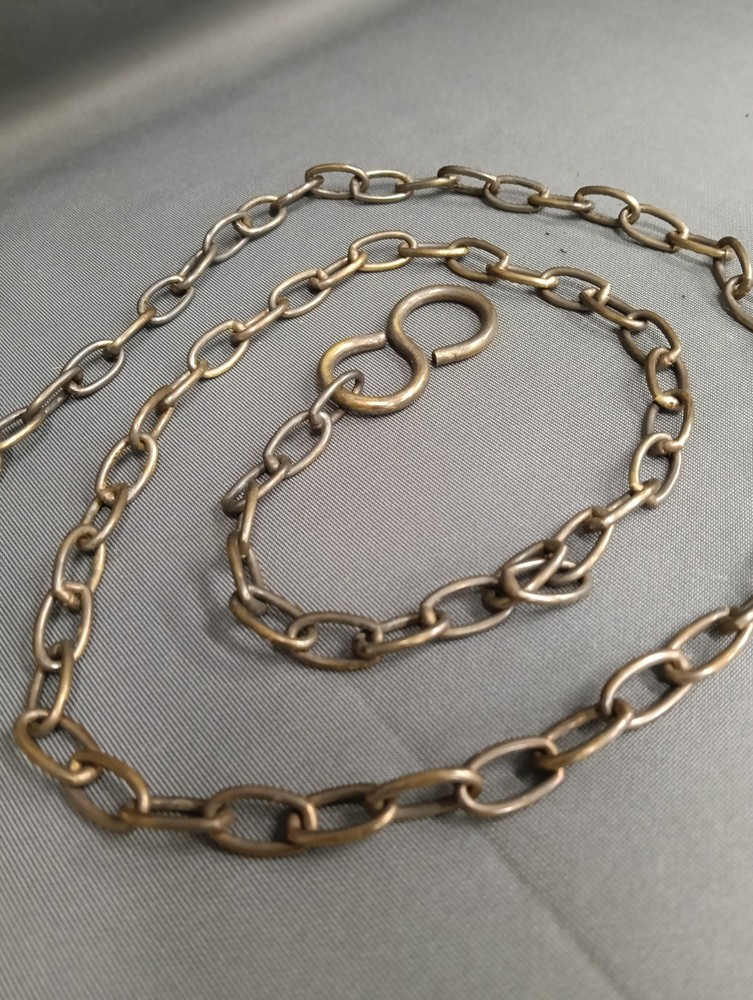 THOMAS CRAPPER HIGH LEVEL CISTERN LOO PULL / TOILET PULL, CHUNKY BRASS CHAIN