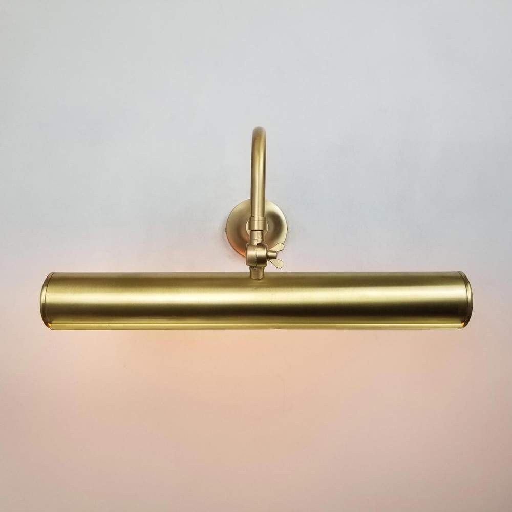 Antique Brass Light–Adjustable Swan Neck Gallery Sconce for Artwork Display