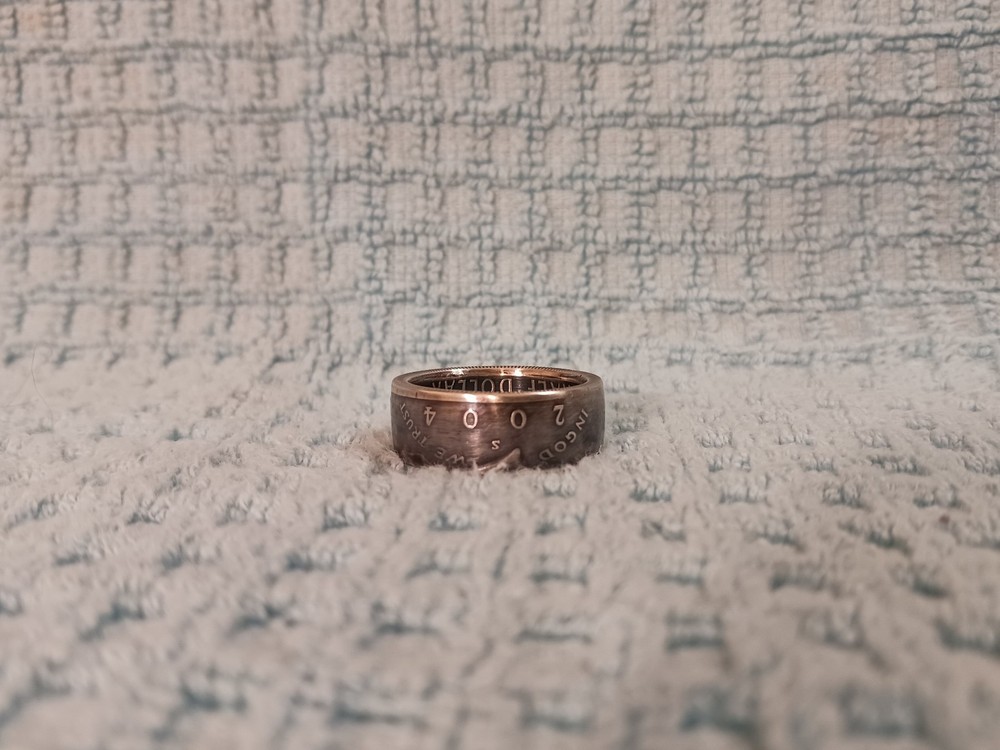 2004 90% Silver Kennedy Half Dollars size 11 coin ring handmade