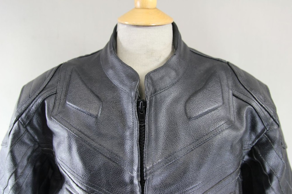 CLASSIC BLACK LEATHER BIKER JACKET 40 INCH CHEST/MEDIUM