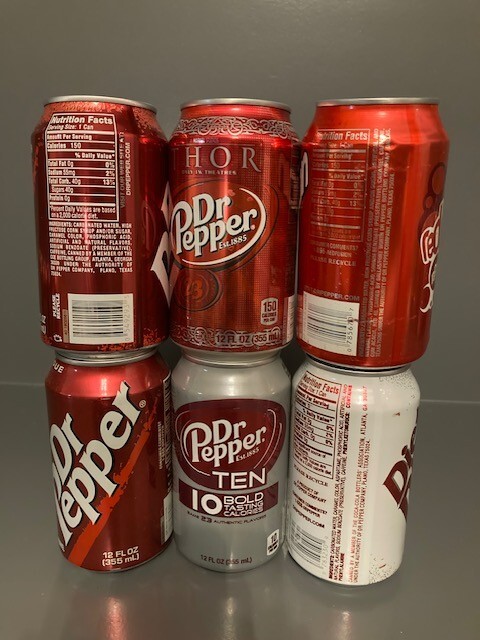 Six Pack Dr Pepper Cans Mixed Lot