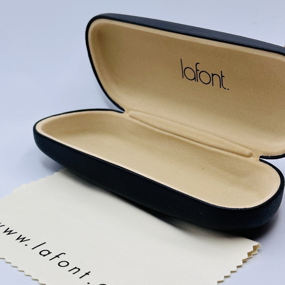 Lafont Case Glasses Case Sunglasses Logo Black Leather Hardshell