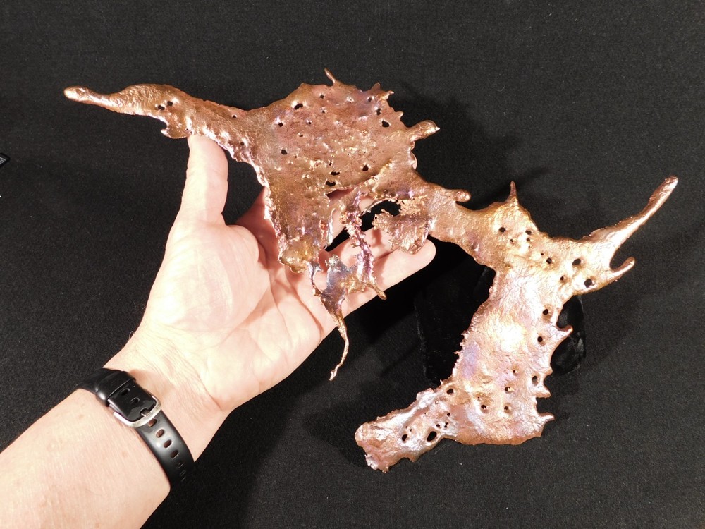 BIG! Bright Solid Solid COPPER Splash ART Sculpture Arizona 370gr