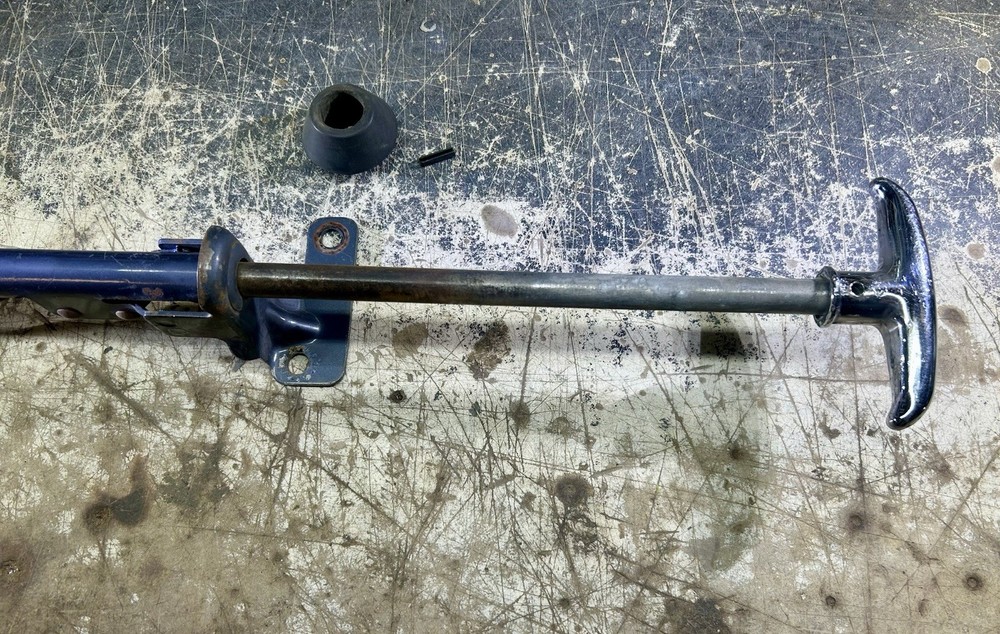 1955 CADILLAC DASHBOARD PARK BRAKE PULL HANDLE ASSEMBLY ( OEM USED ) A+ A+ A+