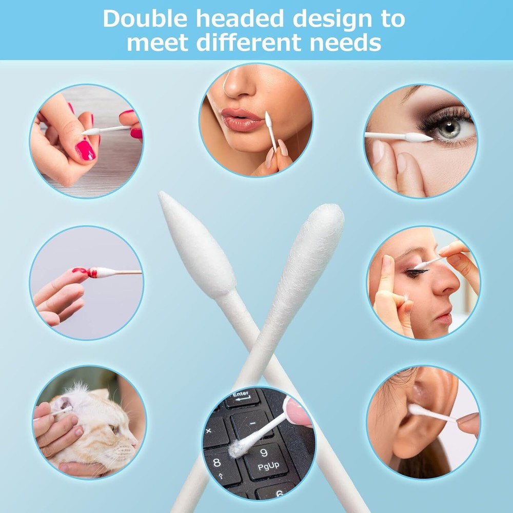 100 Pack Cotton Swabs, Individually Wrapped, Organic & Biodegradable