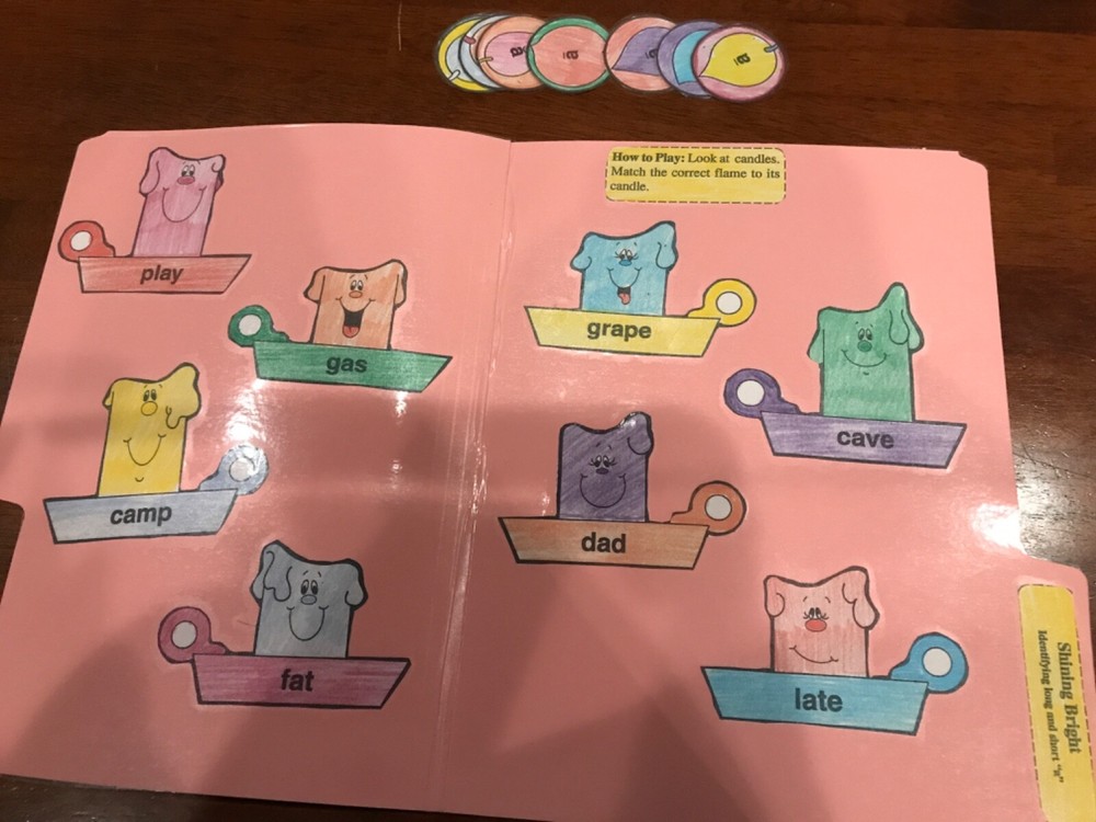 Shining Bright! Long short “a” 2nd grade language arts file folder game