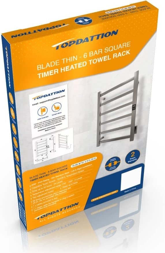 Electric Towel Warmer | Super Thin | with Timer & Temperature Multi-Level Adj...