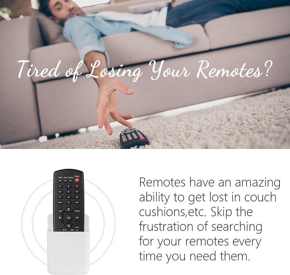 2 Pcs Remote Control Holder Wall Mount, TV Controller Holder, Self Adhesive Remo
