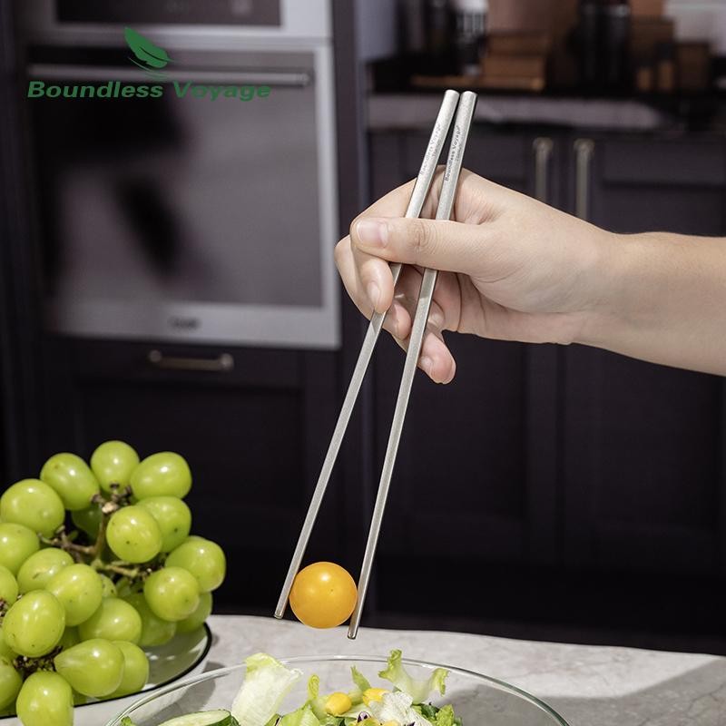Boundless Voyage Titanium Chopsticks with Carry Bag for Convenient Storage & Pac