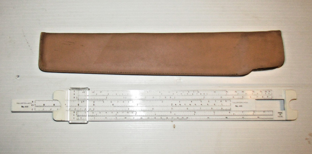 Vintage Fullerton ACU 400 Slide Rule w/Case