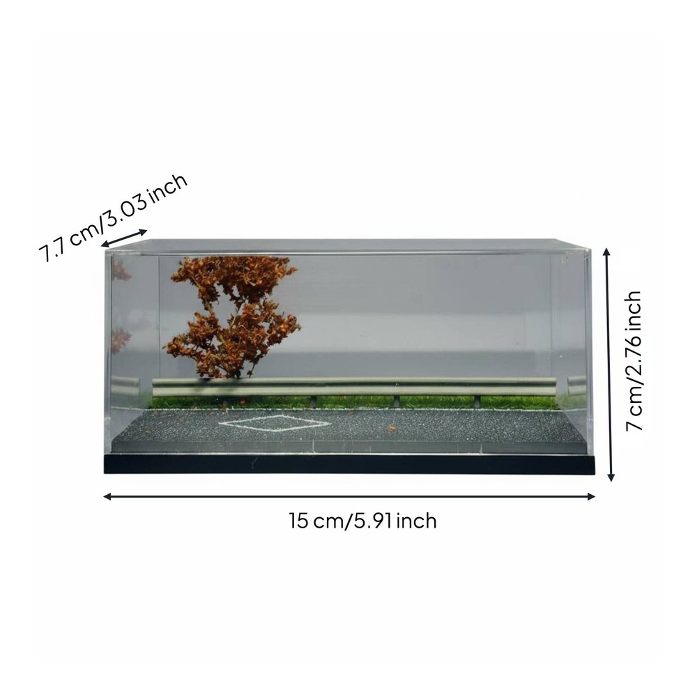 1:64 Scale Car Display Container Dustproof Miniature Highway Scene