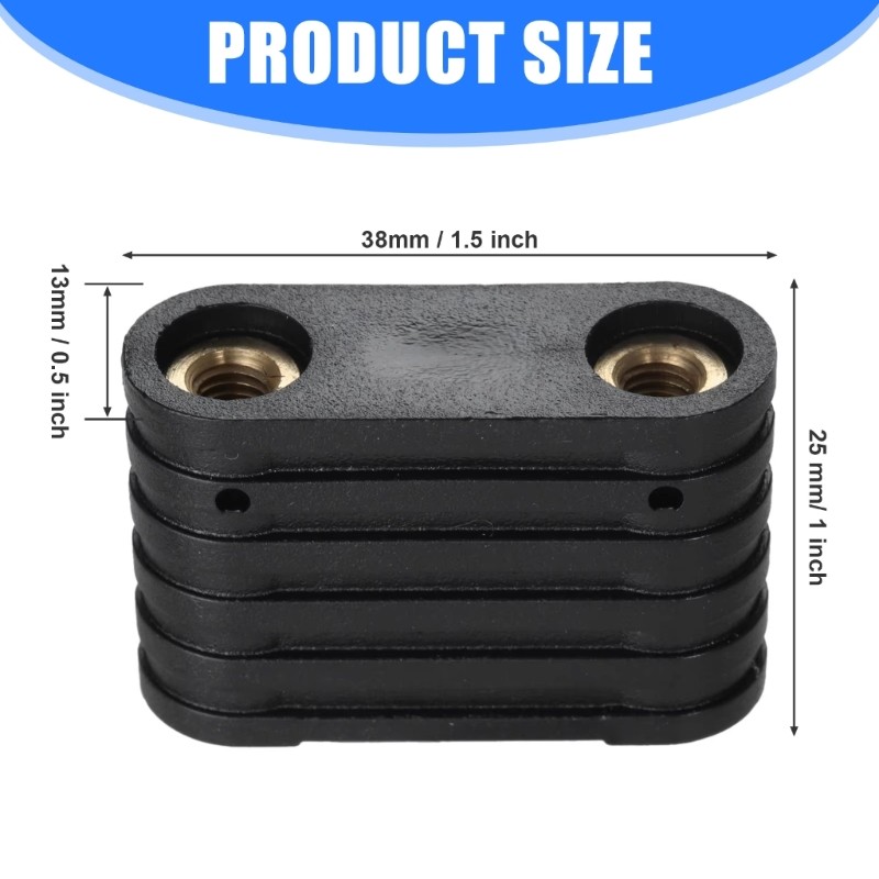 6Pcs Paddle Board Accessory Brass Nut Surfboard Footstrap Insert with 2 Hole