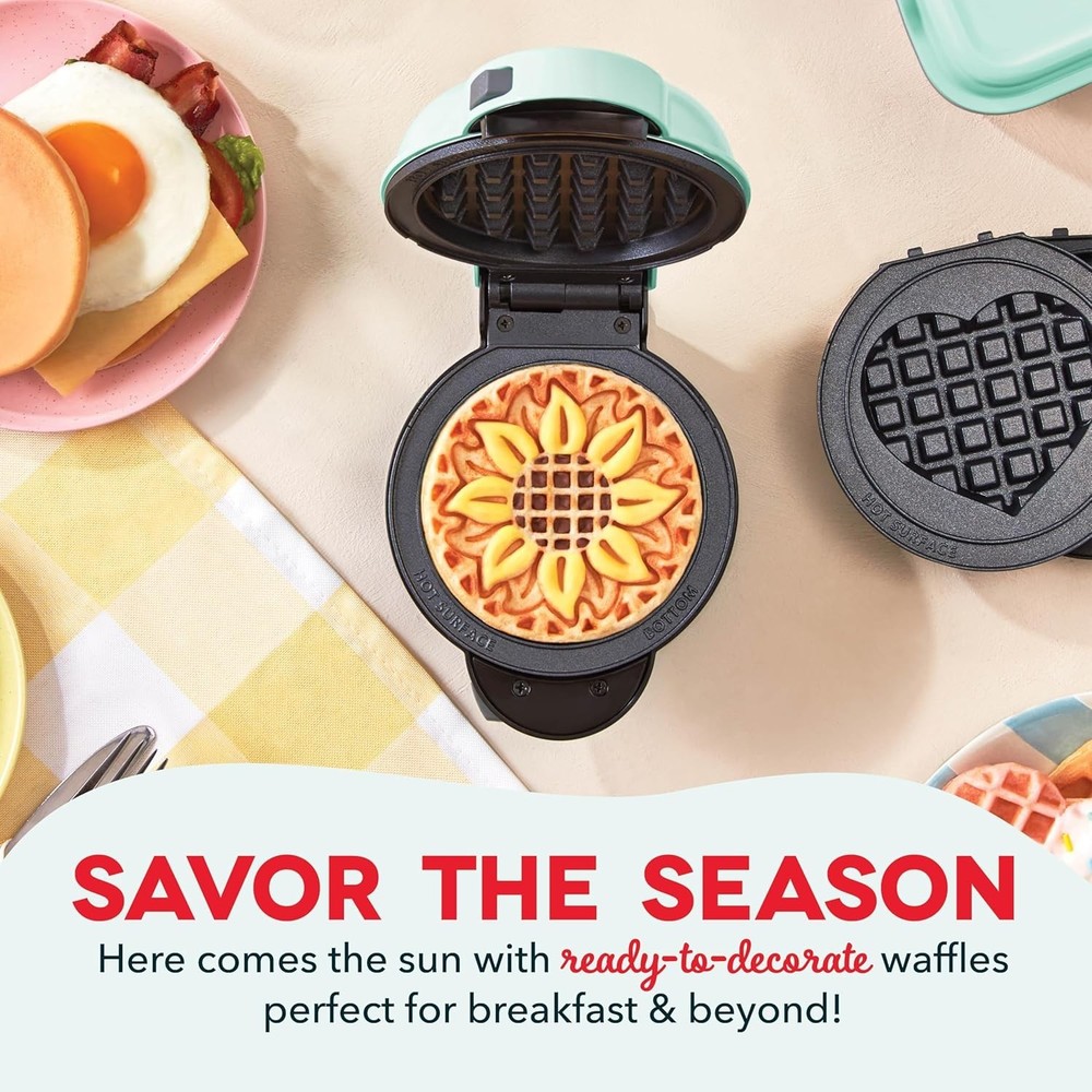 DASH Multimaker Mini System Two 4” Nonstick Removable Waffle Plates (Gingerbread