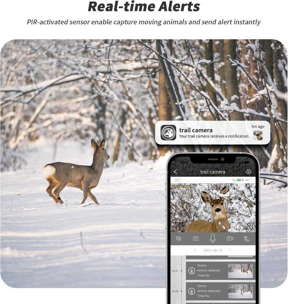 Live Streaming 4G LTE Cellular Trail Camera with Night Vision & SIM Card