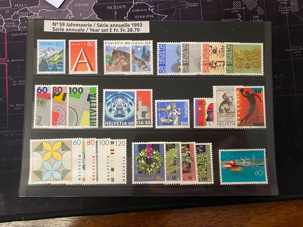 1993 Swiss stamps year set