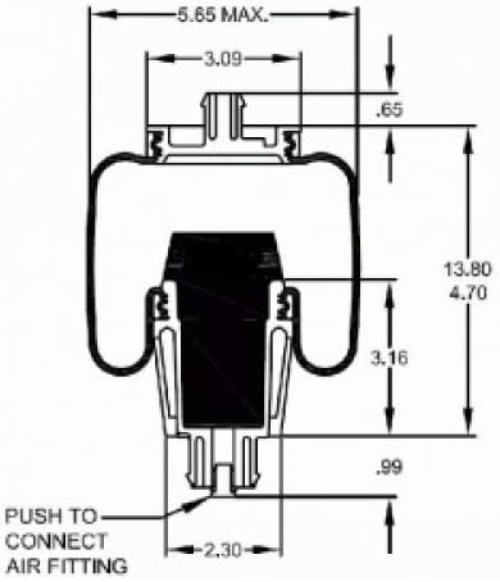 Cab Sleeper Air Spring Bag for Peterbilt 387 - Reliable Replacement