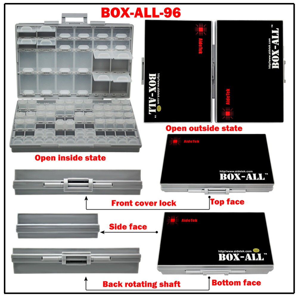 2 units AideTek BOXALL48+96 Compartments Combo Organizer Surface Mount Box