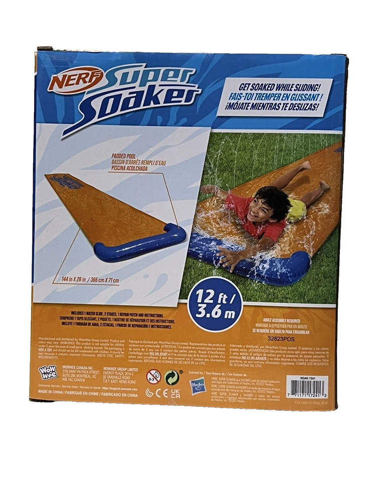 NERF Super Soaker Slide - Get Soaked While Sliding - 12ft slip and slide