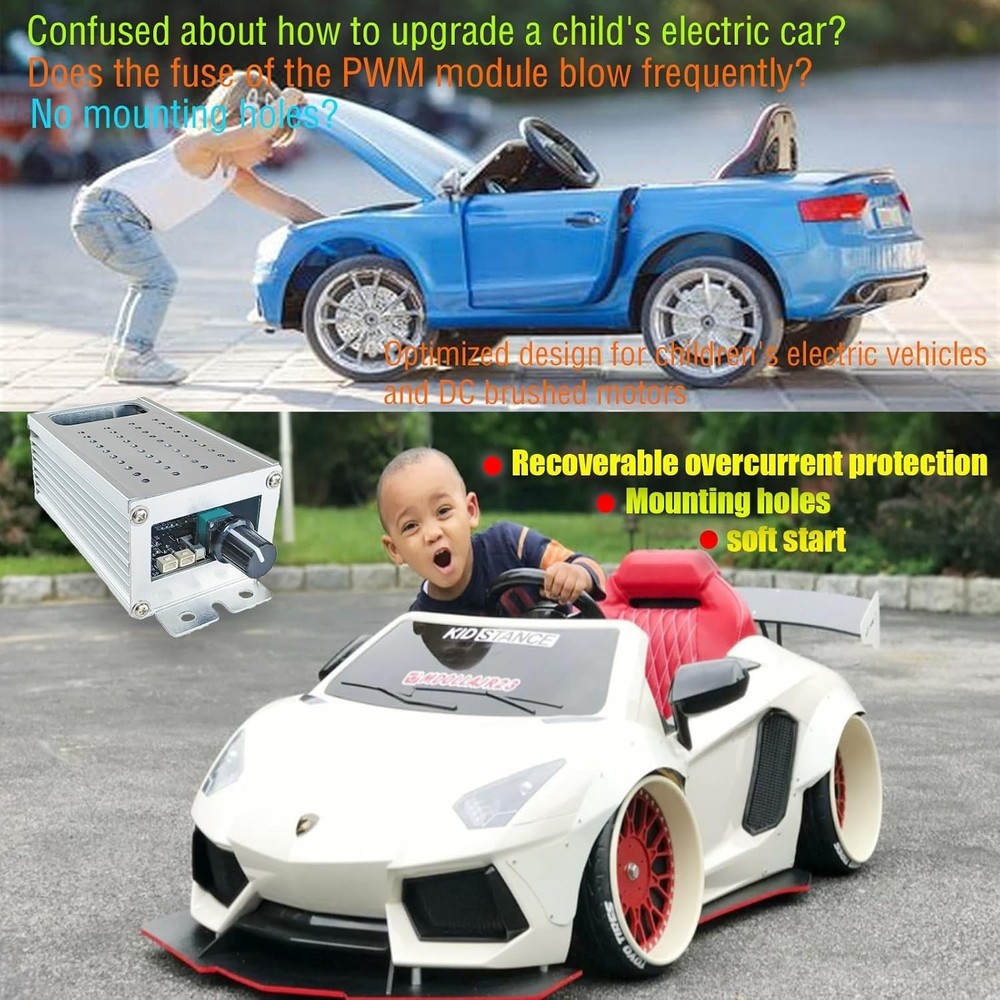 Soft Start PWM Motor Controller, 9-70V, Variable Speed, Effortless Installation