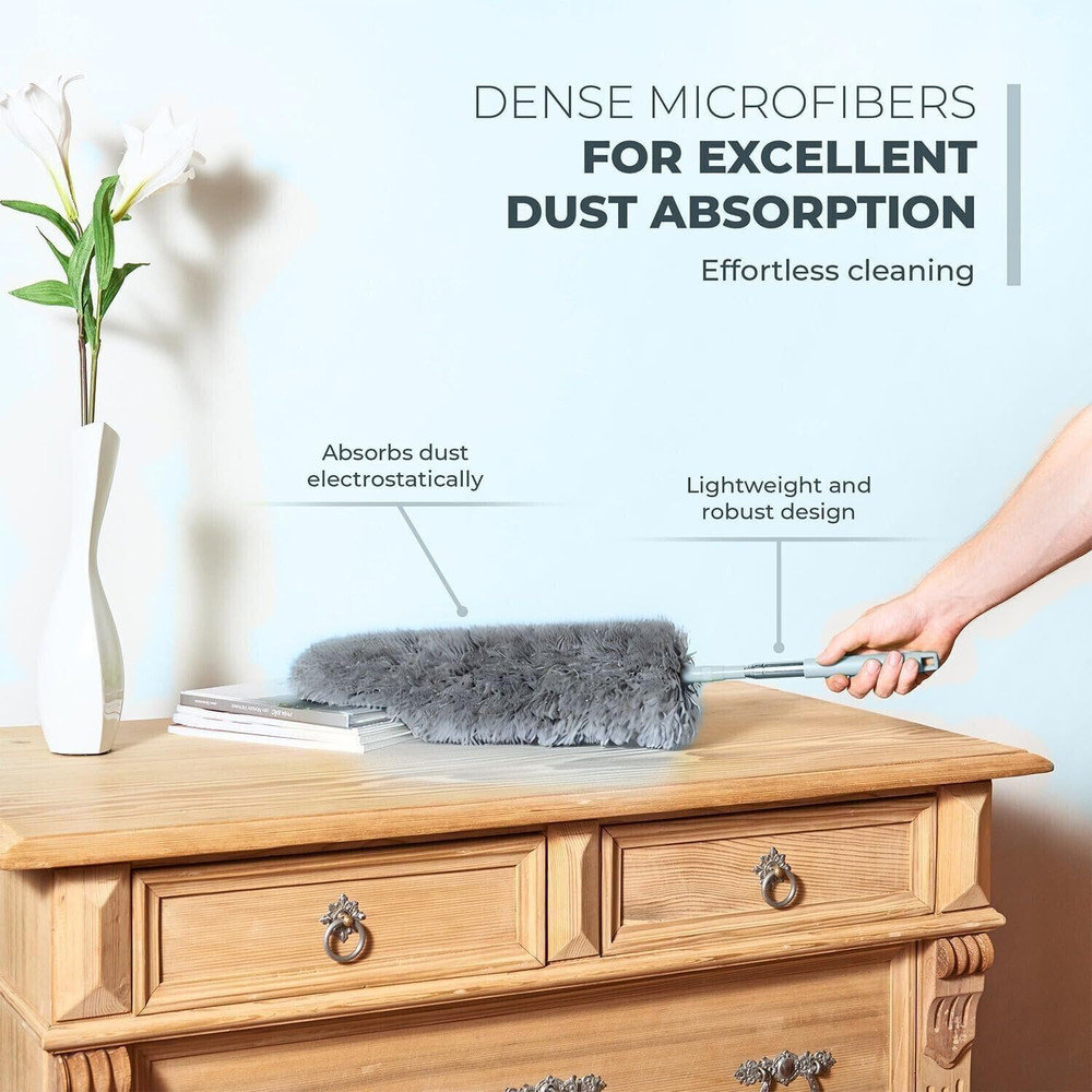 Extendable Feather Duster, Microfiber Duster, Ceiling Fan Duster, Feather Dus...