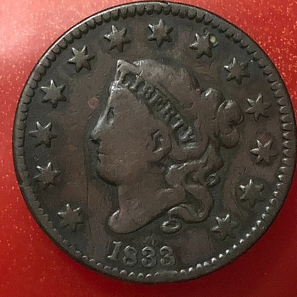 1833 Phila. Mint Copper Coronet Head Large Cent Nice Details