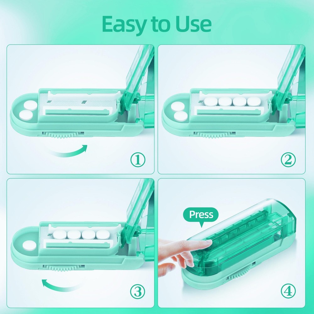 DUBSTAR Pill Cutter Splitter for Small and Tiny (1 Piece), Cyan