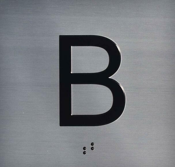 B Floor Elevator Jamb Plate Sign (Basement Floor) with Braille...ref1020
