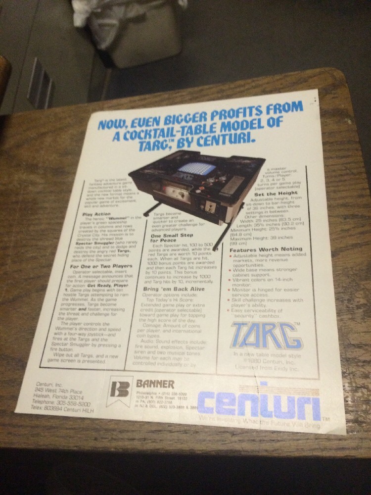 Centuri TARG Game flyer- original