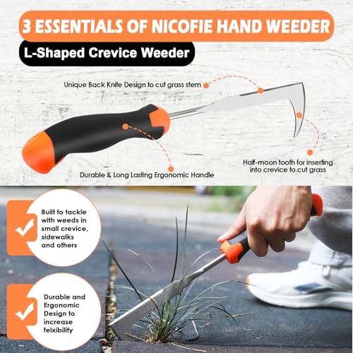 2025 Hand Weeder Tool, Rubber Handle Manual Weeder Puller All-purpose(3 Pcs)