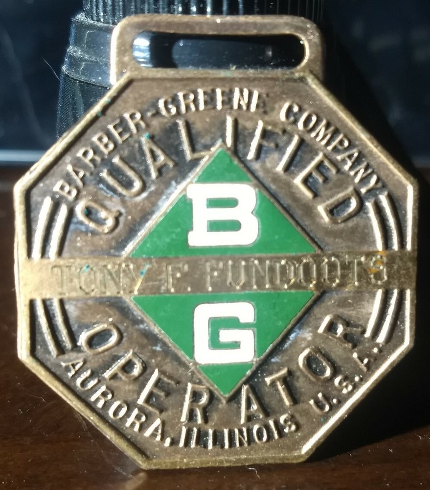 Barber-Greene Certified Operator Watch Fob BAG-1