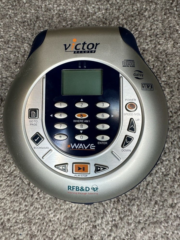 Victor Reader Portable CD Player Daisy MP3 Audio Book Learning + Case WORKS!